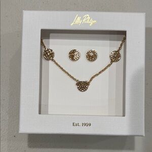 Lilly Pulitzer Gold Necklace and Earring Set - NEW